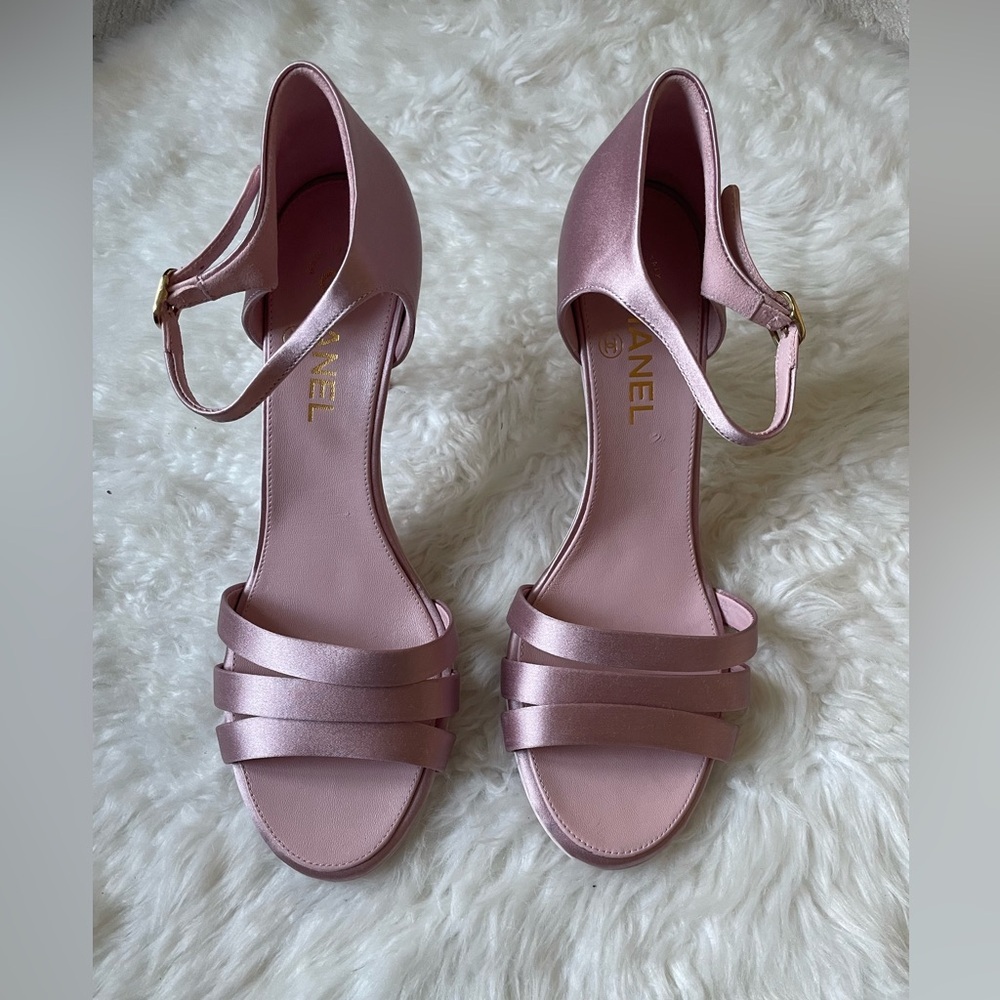 CHANEL Satin Pearl Heels